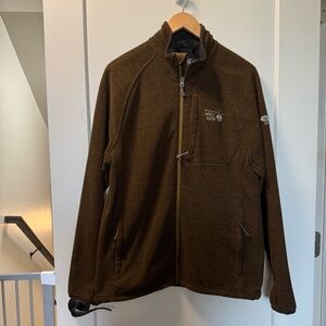 Mountain Hardwear Men's Full Zip Sweatshirt Jacket Brown‎ Heavy Gorpcore Knit M